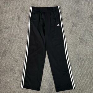 Adidas Black Snap Tearaway Track Pants -Men's XL- Classic 3-Stripe (32x32) MINT